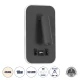 Επιτοίχια απλίκα LED kelvo® LADY-O με φορτιστή USB 3A 10W 1000lm φυσικό λευκό 4500K γκρι ματ 10.5x10x18.5cm