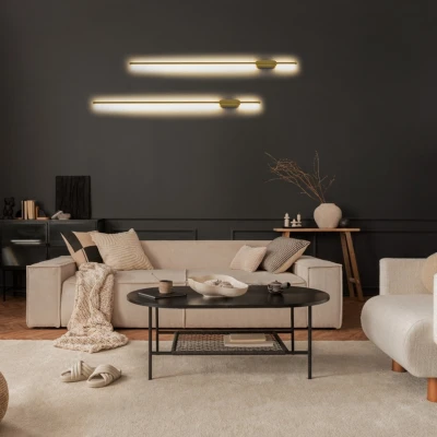 Μοντέρνο φωτιστικό τοίχου LED kelvo® HARLEM 18W 2160lm 120° AC 220-240V IP20 ρυθμιζόμενο λευκό CCT με εναλλαγή χρωμάτων 2700K/4500K/6000K χρυσό βούρτσας 5x4x120cm