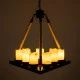 GloboStar® DOME 10001021 Vintage Κρεμαστό Φωτιστικό Ανάρτηση Πολύφωτο 9 x E27 Μαύρο Μέταλλο, Μπεζ Σχοινί με Μπεζ Όνυχα - Μ68 x Π60 x Υ50cm