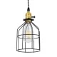 GloboStar® GALOT 01179 Vintage Industrial Κρεμαστό Φωτιστικό Οροφής Μονόφωτο 1 x E27 Μαύρο Μεταλλικό Πλέγμα Φ13.5 x Υ16cm