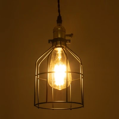 GloboStar® GALOT 01179 Vintage Industrial Κρεμαστό Φωτιστικό Οροφής Μονόφωτο 1 x E27 Μαύρο Μεταλλικό Πλέγμα Φ13.5 x Υ16cm