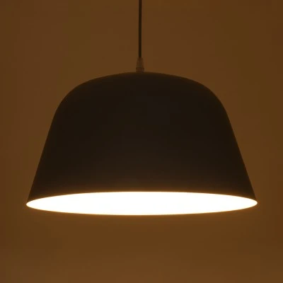 GloboStar® UPVALE 01282 Μοντέρνο Κρεμαστό Φωτιστικό Οροφής Μονόφωτο 1 x E27 Γκρί  Μεταλλικό Καμπάνα Φ40 x Y24cm