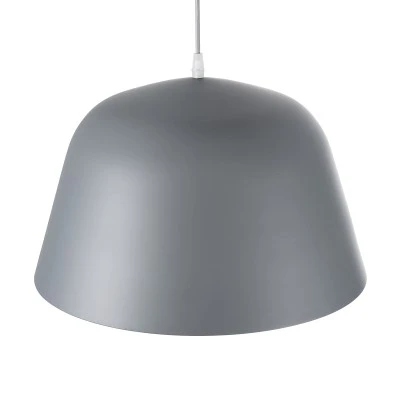 GloboStar® UPVALE 01282 Μοντέρνο Κρεμαστό Φωτιστικό Οροφής Μονόφωτο 1 x E27 Γκρί  Μεταλλικό Καμπάνα Φ40 x Y24cm
