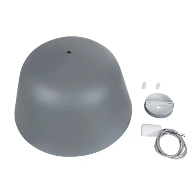 GloboStar® UPVALE 01282 Μοντέρνο Κρεμαστό Φωτιστικό Οροφής Μονόφωτο 1 x E27 Γκρί  Μεταλλικό Καμπάνα Φ40 x Y24cm