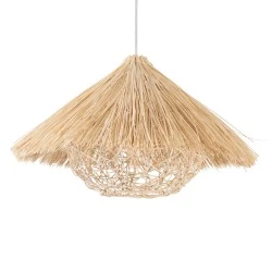 Boho κρεμαστό φωτιστικό CHEOPE μονόφωτο μπεζ ξύλινο ψάθινο Rattan E27 Φ50 1 x E27 AC 220-240V
