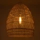 GloboStar® MALIBU 01811 Boho Κρεμαστό Φωτιστικό Καμπάνα Μονόφωτο 1 x E27 IP20 Μπεζ Ξύλο - Μ76 x Π76 x Υ100cm