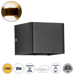 Μοντέρνο επιτοίχιο φωτιστικό LED kelvo® CIRCOA 10W 1056lm θερμό λευκό 2700K IP44 μαύρο ματ 10x8x10cm