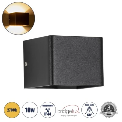 Μοντέρνο επιτοίχιο φωτιστικό LED kelvo® CIRCOA 10W 1056lm θερμό λευκό 2700K IP44 μαύρο ματ 10x8x10cm