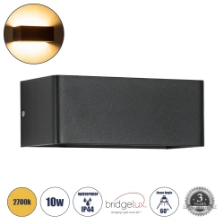 Μοντέρνα επιτοίχια απλίκα LED kelvo® CIRCOA 10W 1080lm θερμό λευκό 2700K IP44 μαύρο ματ 20x8x10cm