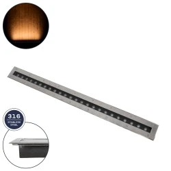 Φωτιστικό UNDERGROUND-REMVI χωνευτό Wall Washer δαπέδου LED 18W 2200Κ πορτοκαλί χρώμα 1440lm 10° DC 24V  IP68 L100xW9xH7.2cm