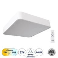 Πλαφονιέρα Οροφής LED KAMALA CCT 67W 7370lm 120° AC 220-240V - Εναλλαγή Φωτισμού μέσω Τηλεχειριστηρίου All In One - Λευκό 