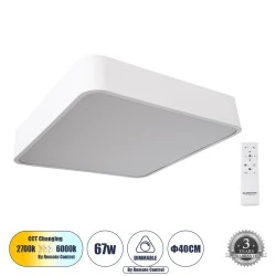 Πλαφονιέρα Οροφής LED KAMALA CCT 67W 7370lm 120° AC 220-240V - Εναλλαγή Φωτισμού μέσω Τηλεχειριστηρίου All In One - Λευκό 