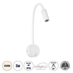 Επιτοίχιο μοντέρνο φωτιστικό LED kelvo® GOOSE 3W 300lm 36° AC 220-240V IP20 φυσικό λευκό 4500K λευκό ματ 6.5x15x24.5cm