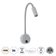 Μοντέρνο επιτοίχιο φωτιστικό ανάγνωσης LED kelvo® GOOSE 3W 300lm 36° AC 220-240V IP20 φυσικό λευκό 4500K γκρι ανθρακί ματ 6.5x15x24.5cm