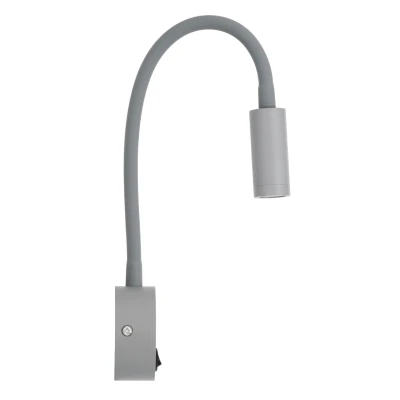 Μοντέρνο επιτοίχιο φωτιστικό ανάγνωσης LED kelvo® GOOSE 3W 300lm 36° AC 220-240V IP20 φυσικό λευκό 4500K γκρι ανθρακί ματ 6.5x15x24.5cm