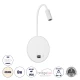 Μοντέρνα επιτοίχια απλίκα ανάγνωσης kelvo® GOOSE LED 6W 600lm 4500K με φορτιστή USB 3A λευκό ματ 15.5x15x30.5cm Μοντέρνα επιτοίχια απλίκα ανάγνωσης kelvo® GOOSE LED 6W 600lm 4500K με φορτιστή USB 3A λευκό ματ 15.5x15x30.5cm