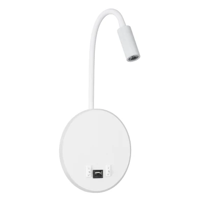 Μοντέρνα επιτοίχια απλίκα ανάγνωσης kelvo® GOOSE LED 6W 600lm 4500K με φορτιστή USB 3A λευκό ματ 15.5x15x30.5cm Μοντέρνα επιτοίχια απλίκα ανάγνωσης kelvo® GOOSE LED 6W 600lm 4500K με φορτιστή USB 3A λευκό ματ 15.5x15x30.5cm