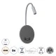 Επιτοίχια απλίκα reading light kelvo® GOOSE με φορτιστή USB 3A LED 6W 600lm φυσικό λευκό 4500K γκρι ανθρακί ματ 15.5x15x30.5cm