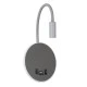 Επιτοίχια απλίκα reading light kelvo® GOOSE με φορτιστή USB 3A LED 6W 600lm φυσικό λευκό 4500K γκρι ανθρακί ματ 15.5x15x30.5cm