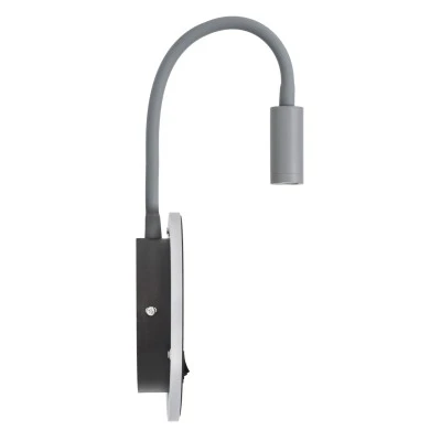 Επιτοίχια απλίκα reading light kelvo® GOOSE με φορτιστή USB 3A LED 6W 600lm φυσικό λευκό 4500K γκρι ανθρακί ματ 15.5x15x30.5cm
