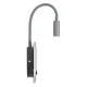 Επιτοίχια απλίκα reading light kelvo® GOOSE με φορτιστή USB 3A LED 6W 600lm φυσικό λευκό 4500K γκρι ανθρακί ματ 15.5x15x30.5cm
