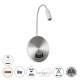 Επιτοίχια απλίκα ανάγνωσης kelvo® GOOSE LED 6W 600lm 36° & 360° με φορτιστή USB 3A φυσικό λευκό 4500K νίκελ βούρτσας 15.5x15x30.5cm