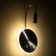 Επιτοίχια απλίκα ανάγνωσης kelvo® GOOSE LED 6W 600lm 36° & 360° με φορτιστή USB 3A φυσικό λευκό 4500K νίκελ βούρτσας 15.5x15x30.5cm