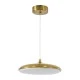 GloboStar® BARON 60886 Κρεμαστή Πλαφονιέρα Οροφής LED CCT 12W 1440lm 120° AC 220-240V - Εναλλαγή Φωτισμού μέσω Διακόπτη On/Off All In One Ψυχρό 6000k+Φυσικό 4500k+Θερμό 2700k Φ25 x Υ8cm - Χρυσό Πλατίνα - 3 Years Warranty