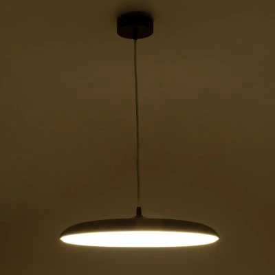 GloboStar® BARON 60887 Κρεμαστή Πλαφονιέρα Οροφής LED CCT 24W 2880lm 120° AC 220-240V - Εναλλαγή Φωτισμού μέσω Διακόπτη On/Off All In One Ψυχρό 6000k+Φυσικό 4500k+Θερμό 2700k Φ40 x Υ10cm - Χρυσό Πλατίνα - 3 Years Warranty