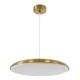 GloboStar® BARON 60887 Κρεμαστή Πλαφονιέρα Οροφής LED CCT 24W 2880lm 120° AC 220-240V - Εναλλαγή Φωτισμού μέσω Διακόπτη On/Off All In One Ψυχρό 6000k+Φυσικό 4500k+Θερμό 2700k Φ40 x Υ10cm - Χρυσό Πλατίνα - 3 Years Warranty