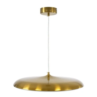 GloboStar® BARON 60887 Κρεμαστή Πλαφονιέρα Οροφής LED CCT 24W 2880lm 120° AC 220-240V - Εναλλαγή Φωτισμού μέσω Διακόπτη On/Off All In One Ψυχρό 6000k+Φυσικό 4500k+Θερμό 2700k Φ40 x Υ10cm - Χρυσό Πλατίνα - 3 Years Warranty