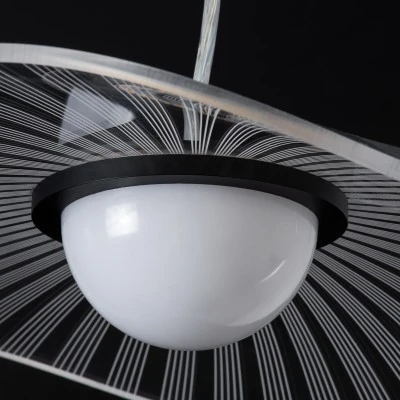 Κρεμαστό φωτιστικό οροφής ACRYLICA LED 20W 2240lm με δέσμη 360° και δυνατότητα εναλλαγής φωτισμού σε μαύρο χρώμα με διάφανο AC 220-240V