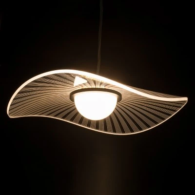 Κρεμαστό φωτιστικό οροφής ACRYLICA LED 20W 2240lm με δέσμη 360° και δυνατότητα εναλλαγής φωτισμού σε μαύρο χρώμα με διάφανο AC 220-240V