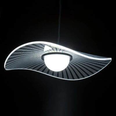 Κρεμαστό φωτιστικό οροφής ACRYLICA LED 20W 2240lm με δέσμη 360° και δυνατότητα εναλλαγής φωτισμού σε μαύρο χρώμα με διάφανο AC 220-240V