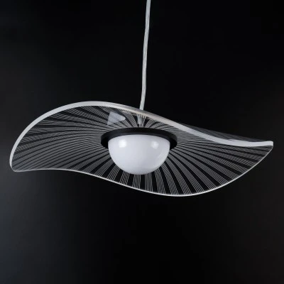 Κρεμαστό φωτιστικό οροφής ACRYLICA LED 20W 2240lm με δέσμη 360° και δυνατότητα εναλλαγής φωτισμού σε μαύρο χρώμα με διάφανο AC 220-240V