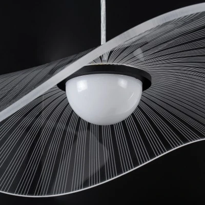 Φωτιστικό οροφής κρεμαστό ACRYLICA LED 20W 2240lm με δέσμη 360° AC 220-240V και εναλλαγή φωτισμού μέσω διακόπτη On/Off σε μαύρο με διάφανο χρώμα