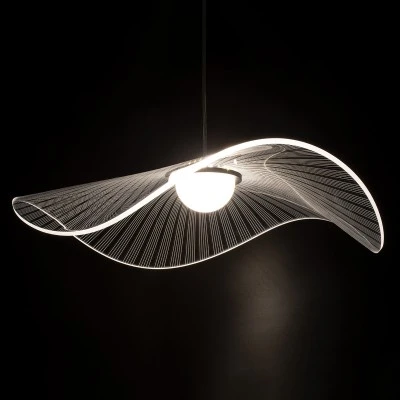 Φωτιστικό οροφής κρεμαστό ACRYLICA LED 20W 2240lm με δέσμη 360° AC 220-240V και εναλλαγή φωτισμού μέσω διακόπτη On/Off σε μαύρο με διάφανο χρώμα