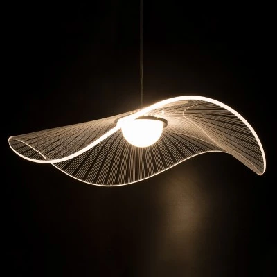 Φωτιστικό οροφής κρεμαστό ACRYLICA LED 20W 2240lm με δέσμη 360° AC 220-240V και εναλλαγή φωτισμού μέσω διακόπτη On/Off σε μαύρο με διάφανο χρώμα