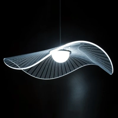 Φωτιστικό οροφής κρεμαστό ACRYLICA LED 20W 2240lm με δέσμη 360° AC 220-240V και εναλλαγή φωτισμού μέσω διακόπτη On/Off σε μαύρο με διάφανο χρώμα