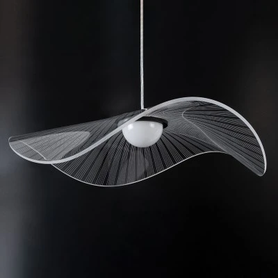 Φωτιστικό οροφής κρεμαστό ACRYLICA LED 20W 2240lm με δέσμη 360° AC 220-240V και εναλλαγή φωτισμού μέσω διακόπτη On/Off σε μαύρο με διάφανο χρώμα