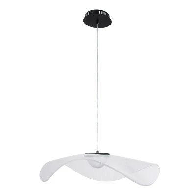 Φωτιστικό οροφής κρεμαστό ACRYLICA LED 20W 2240lm με δέσμη 360° AC 220-240V και εναλλαγή φωτισμού μέσω διακόπτη On/Off σε μαύρο με διάφανο χρώμα