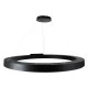 GloboStar® RA 61198 Κρεμαστό Φωτιστικό Δαχτυλίδι-Κύκλος LED CCT 100W 11020lm 120° AC 220-240V - Εναλλαγή Φωτισμού μέσω Τηλεχειριστηρίου All In One Ψυχρό 6000k+Φυσικό 4500k+Θερμό 2700k Dimmable Φ120cm - Μαύρο - 3 Years Warranty