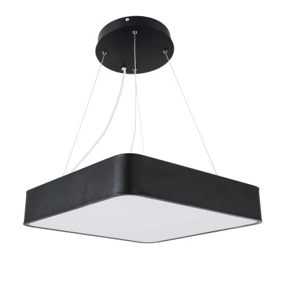 GloboStar® KAMALA 61206-P Κρεμαστή Πλαφονιέρα Οροφής LED CCT 67W 7370lm 120° AC 220-240V - Εναλλαγή Φωτισμού μέσω Τηλεχειριστηρίου All In One Ψυχρό 6000k+Φυσικό 4500k+Θερμό 2700k Dimmable Μ40 x Π40 x Υ8cm- Μαύρο - 3 Years Warranty