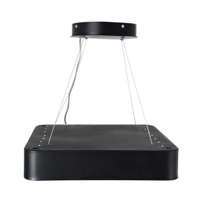 GloboStar® KAMALA 61206-P Κρεμαστή Πλαφονιέρα Οροφής LED CCT 67W 7370lm 120° AC 220-240V - Εναλλαγή Φωτισμού μέσω Τηλεχειριστηρίου All In One Ψυχρό 6000k+Φυσικό 4500k+Θερμό 2700k Dimmable Μ40 x Π40 x Υ8cm- Μαύρο - 3 Years Warranty