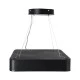 GloboStar® KAMALA 61206-P Κρεμαστή Πλαφονιέρα Οροφής LED CCT 67W 7370lm 120° AC 220-240V - Εναλλαγή Φωτισμού μέσω Τηλεχειριστηρίου All In One Ψυχρό 6000k+Φυσικό 4500k+Θερμό 2700k Dimmable Μ40 x Π40 x Υ8cm- Μαύρο - 3 Years Warranty