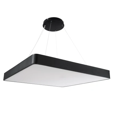 Μοντέρνο φωτιστικό οροφής KAMALA LED 100W 11020lm 120° AC 220-240V IP20 ρυθμιζόμενο λευκό CCT με χειριστήριο μαύρο ματ 80x80x8cm