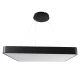 Μοντέρνο φωτιστικό οροφής KAMALA LED 100W 11020lm 120° AC 220-240V IP20 ρυθμιζόμενο λευκό CCT με χειριστήριο μαύρο ματ 80x80x8cm