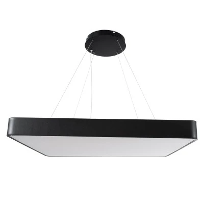 GloboStar® KAMALA 61210-P Κρεμαστή Πλαφονιέρα Οροφής LED CCT 100W 11020lm 120° AC 220-240V - Εναλλαγή Φωτισμού μέσω Τηλεχειριστηρίου All In One Ψυχρό 6000k+Φυσικό 4500k+Θερμό 2700k Dimmable Μ80 x Π80 x Υ8cm- Μαύρο - 3 Years Warranty