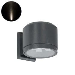 Μοντέρνα επιτοίχια απλίκα LED kelvo® WALLLIGHT-GONA 24W 2280lm φυσικό λευκό 4500K DC 24V IP67 γκρι ανθρακί ματ 13x16.5x5cm