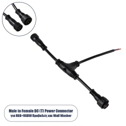 Ταχυσύνδεσμος τροφοδοσίας T για Wall Washer και προβολείς IP65 POWER CONNECTOR Series μαύρο RGB+RGBW Ταχυσύνδεσμος τροφοδοσίας T για Wall Washer και προβολείς IP65 POWER CONNECTOR Series μαύρο RGB+RGBW